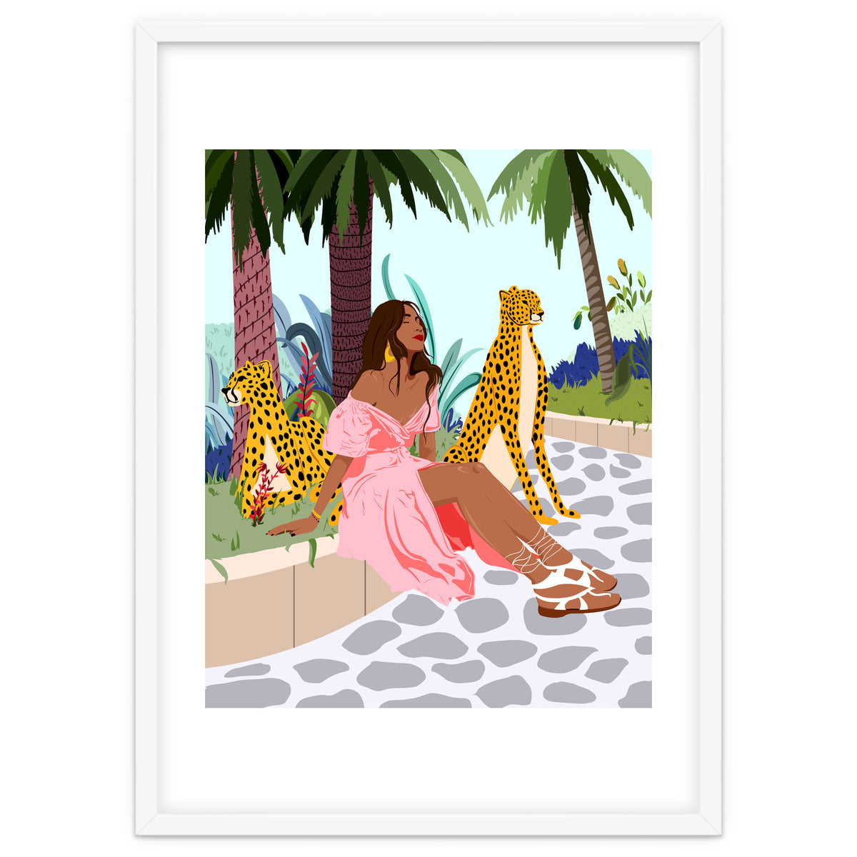 Spirit Animal, Cheetah, Leopard, Tiger Wildlife, Tropical Jungle Wild Cat Animals, Bohemian Woman Travel Garden Nature