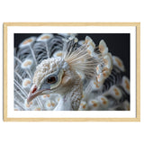 Close Up Albino Peacock Bird Portrait thumbnail