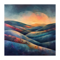 Abstract Ethereal Rolling Hills at Sunset (Print Only)
