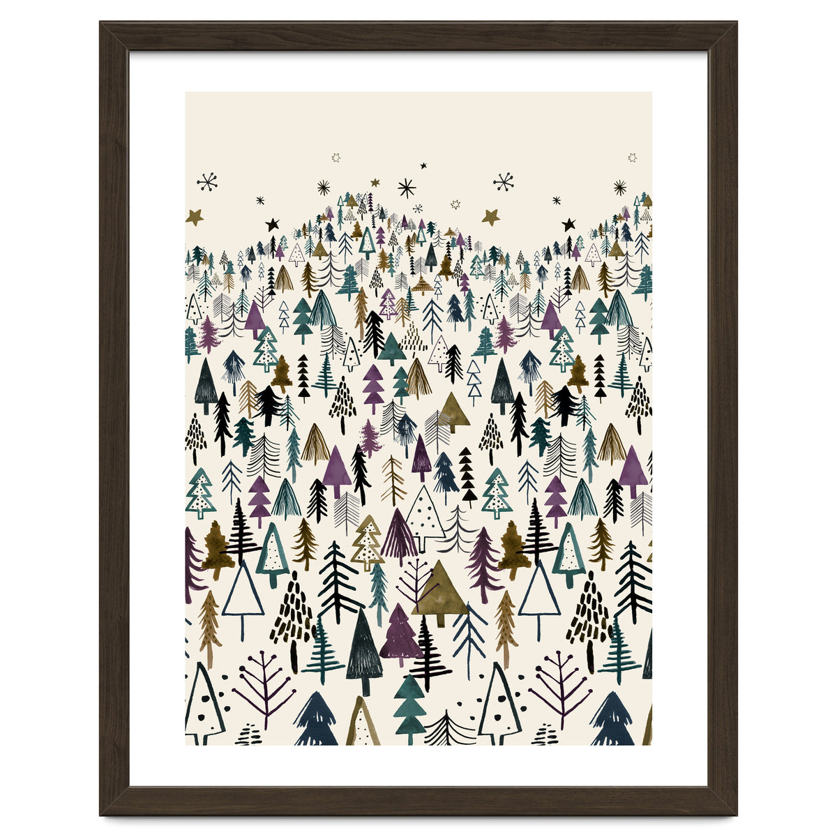 Mountain Forest Trees Winter