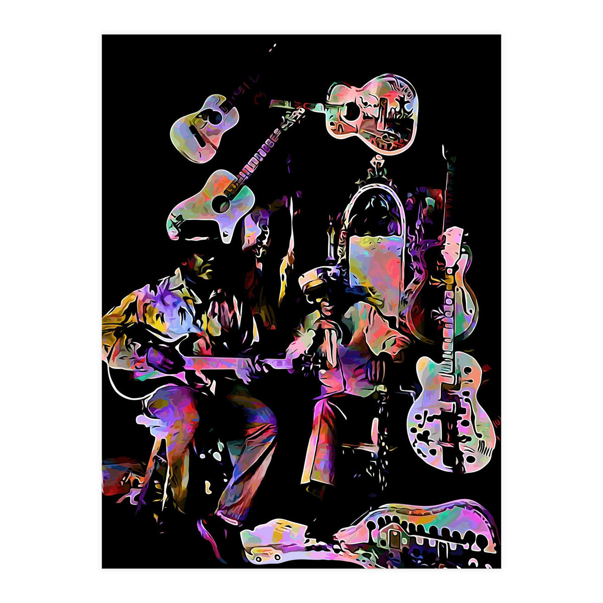 Cool John Ferguson And Captain Luke Blues Musician Legend Colorful (Print Only)