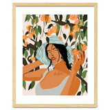 The Orange Grove, Bohemian Woman Summer Travel, Fashion Botanical Nature Garden, Plants Fruits Juicy thumbnail