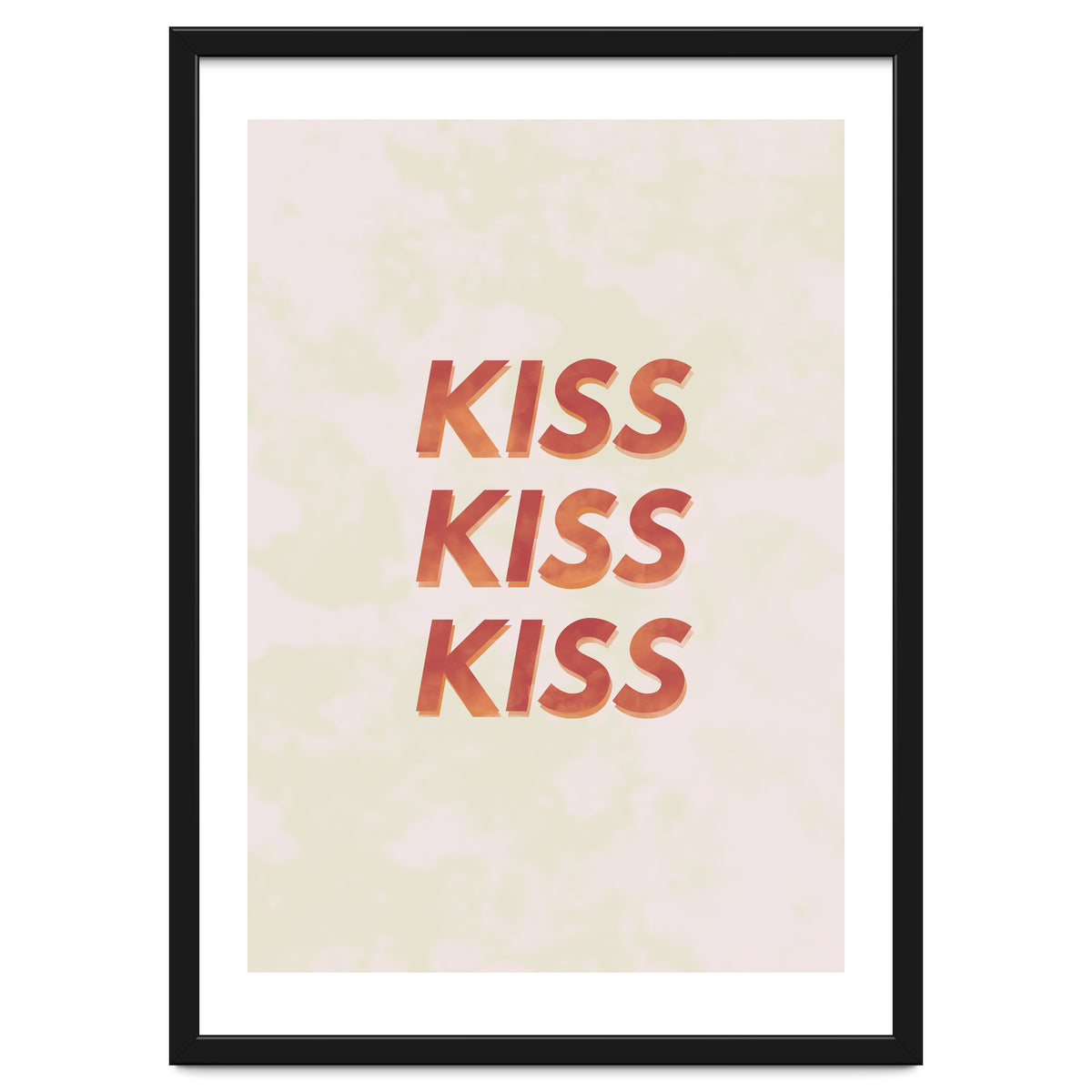 Kiss Kiss Kiss Love Typography