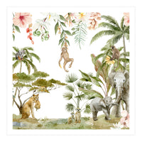 Watercolor Wild Animals Jungle  (Print Only)