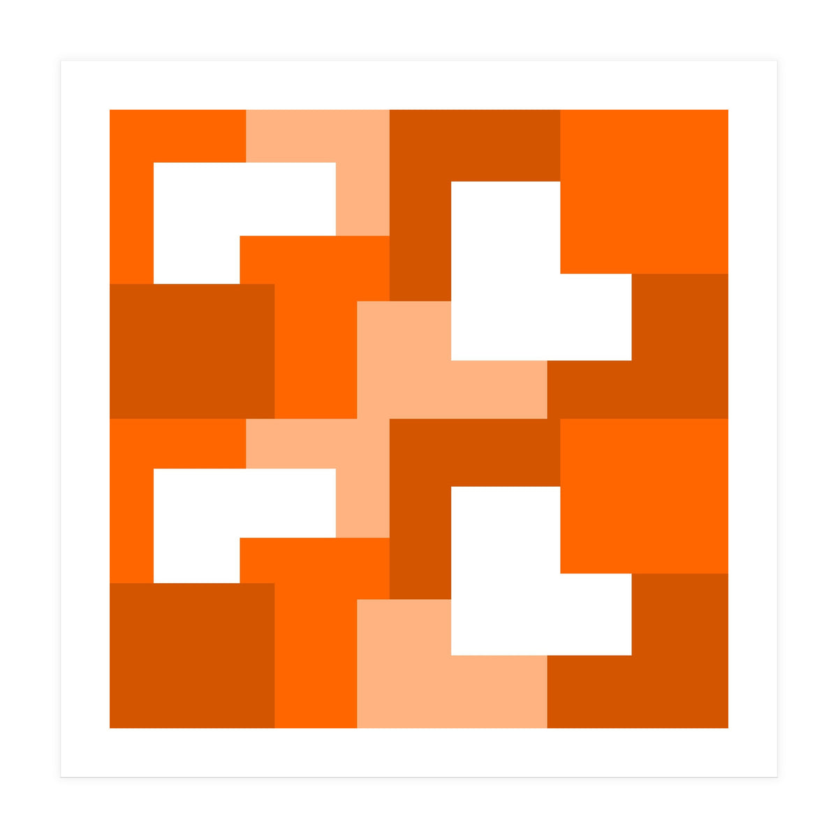 Orange Abstract Square Tiles (Print Only)