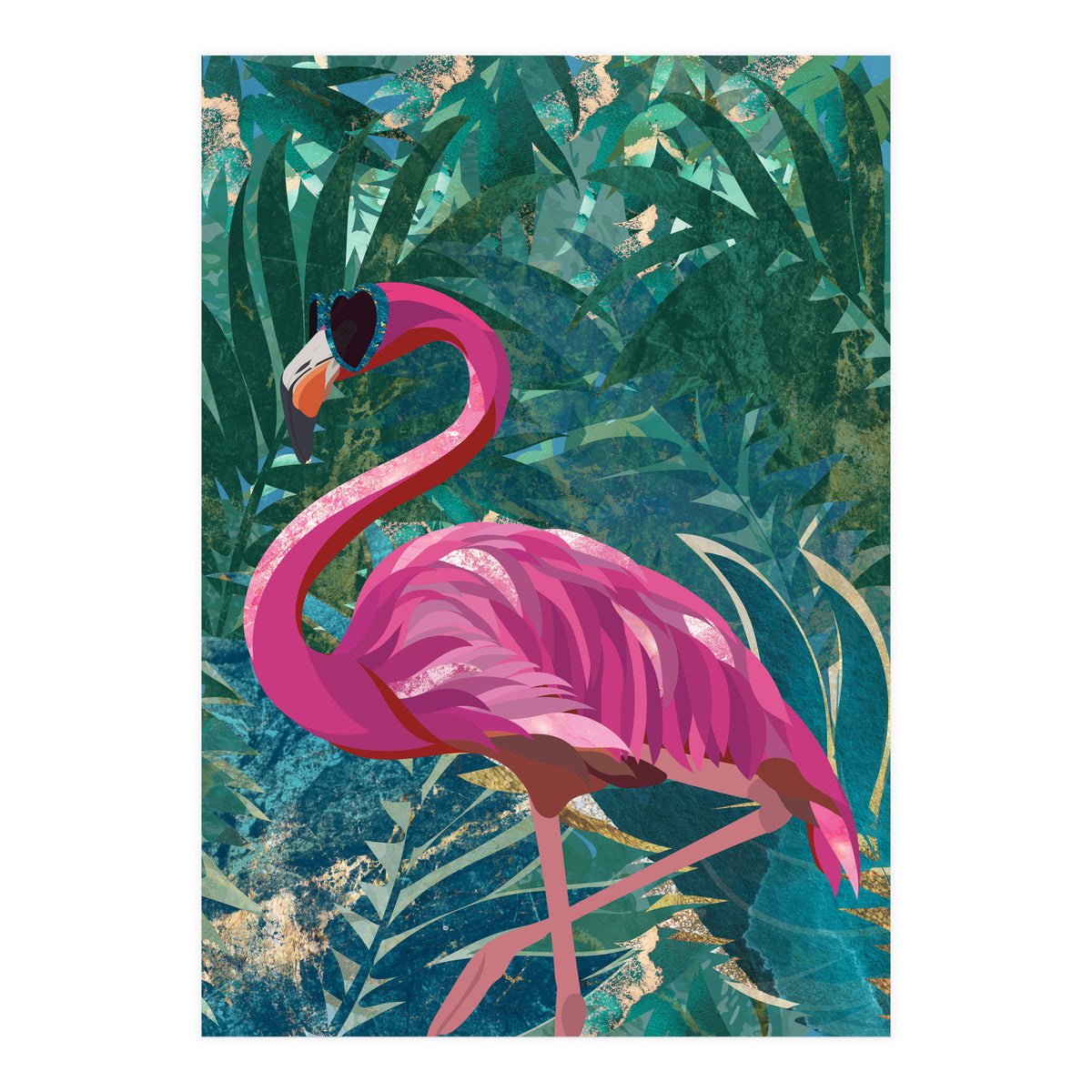 Flamingo in the jungle (Print Only)