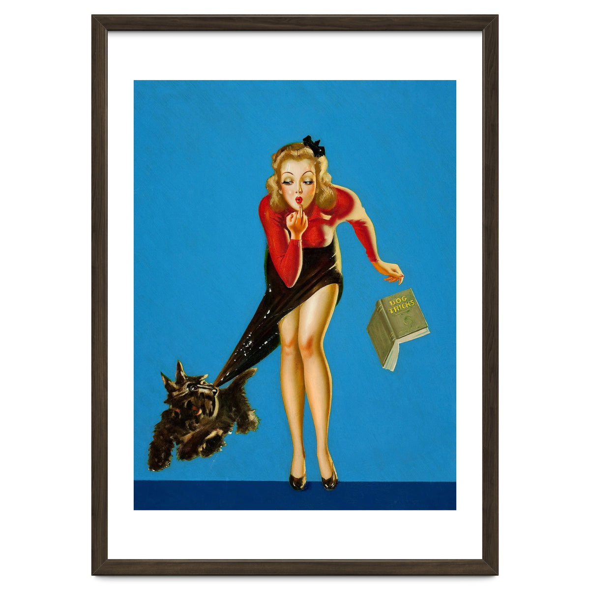 Pinup Girl And Dog Tricks