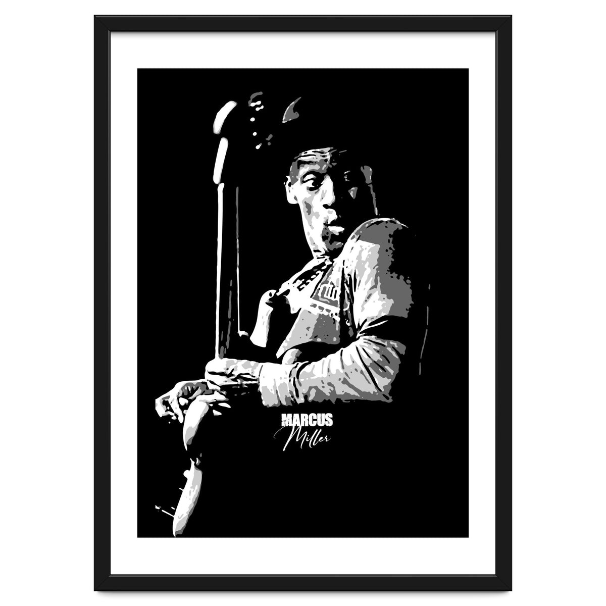 Marcus Miller American Music Legend in Grayscale