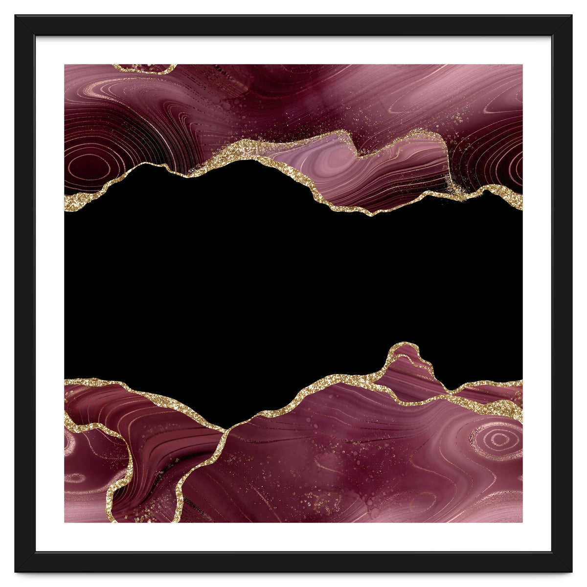 Burgundy & Gold Glitter Agate Texture 04