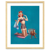 Pinup Girl Bathing A Dog thumbnail