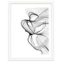 Abstract Black And White Swirls And Lines Flowing Art