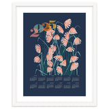 calendar 2025 Linocut flowers blue thumbnail