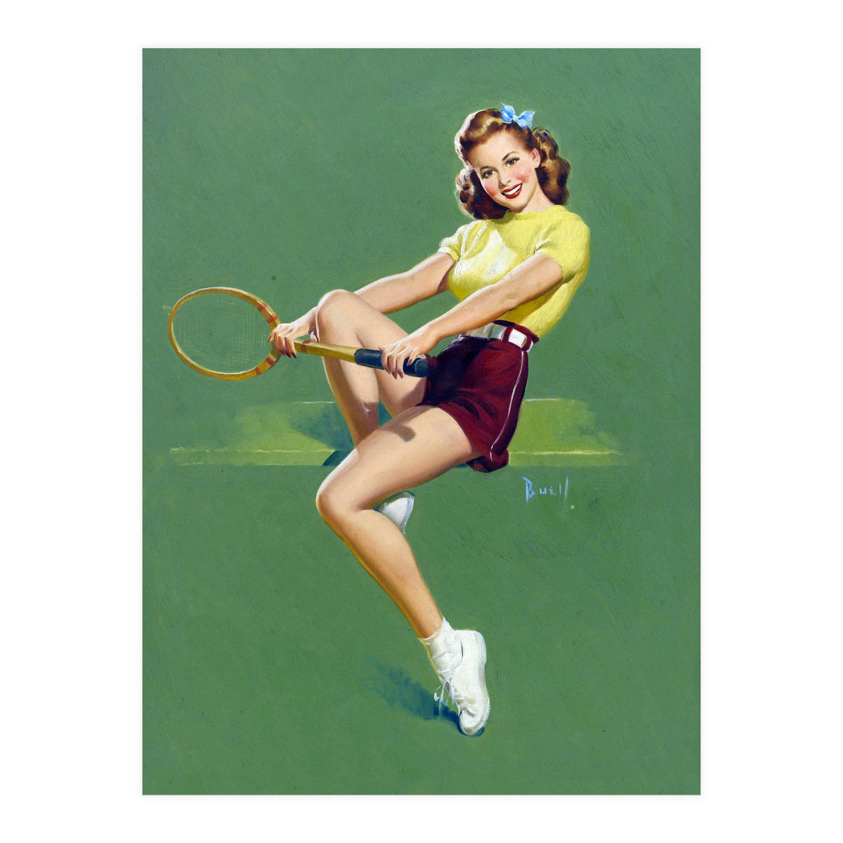 Pinup Tennis Player (Print Only)