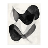 Abstract Black And White Flowing Organic Shapes With Texture (Print Only) thumbnail