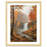Serene Autumn Waterfall in Misty Forest thumbnail