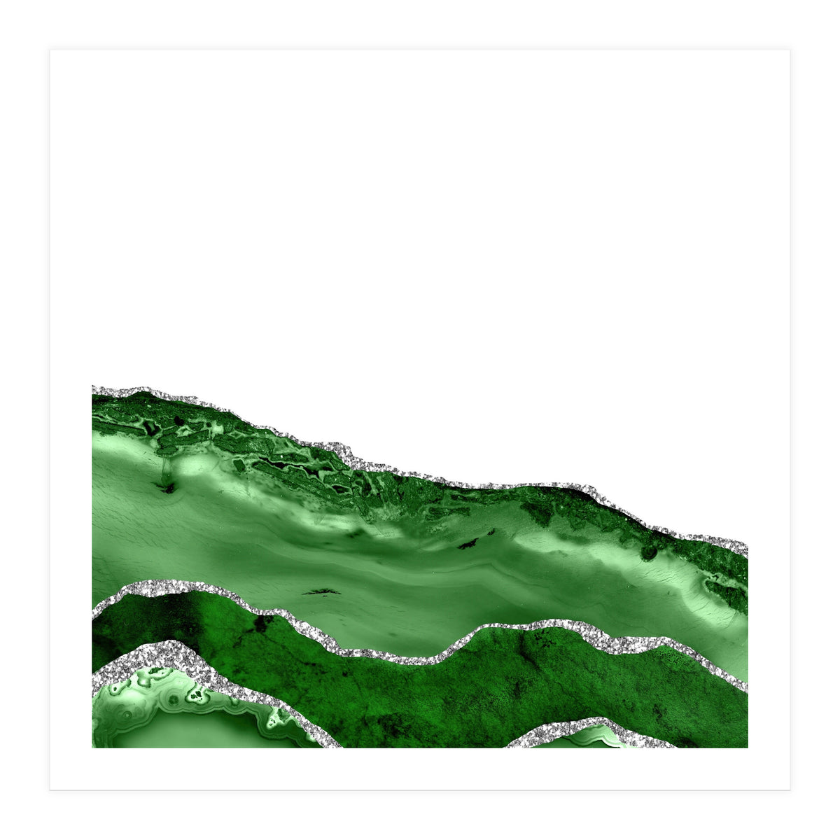 Green & Silver Agate Texture 06 (Print Only)