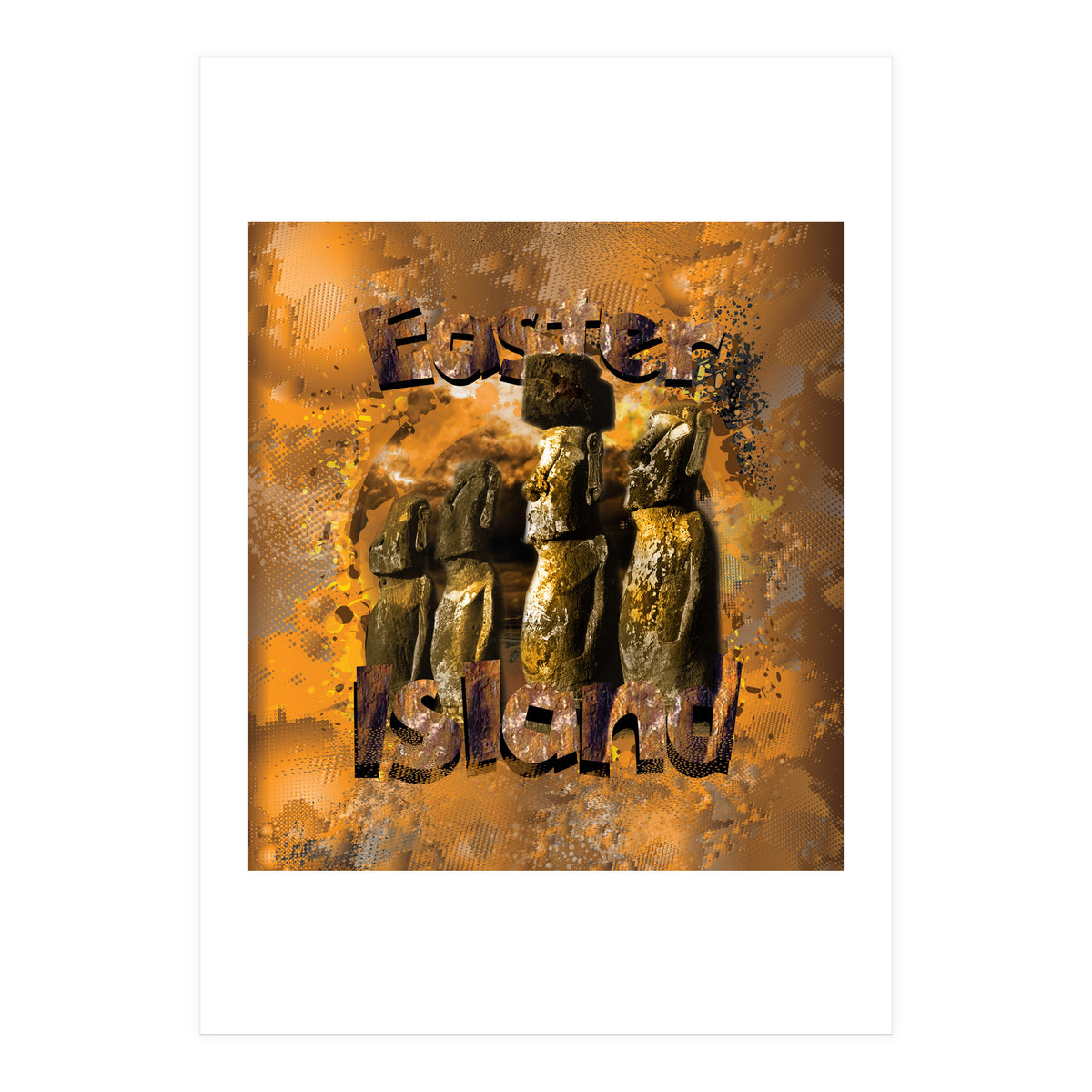 Easter Island Statues Polynesia (Print Only)