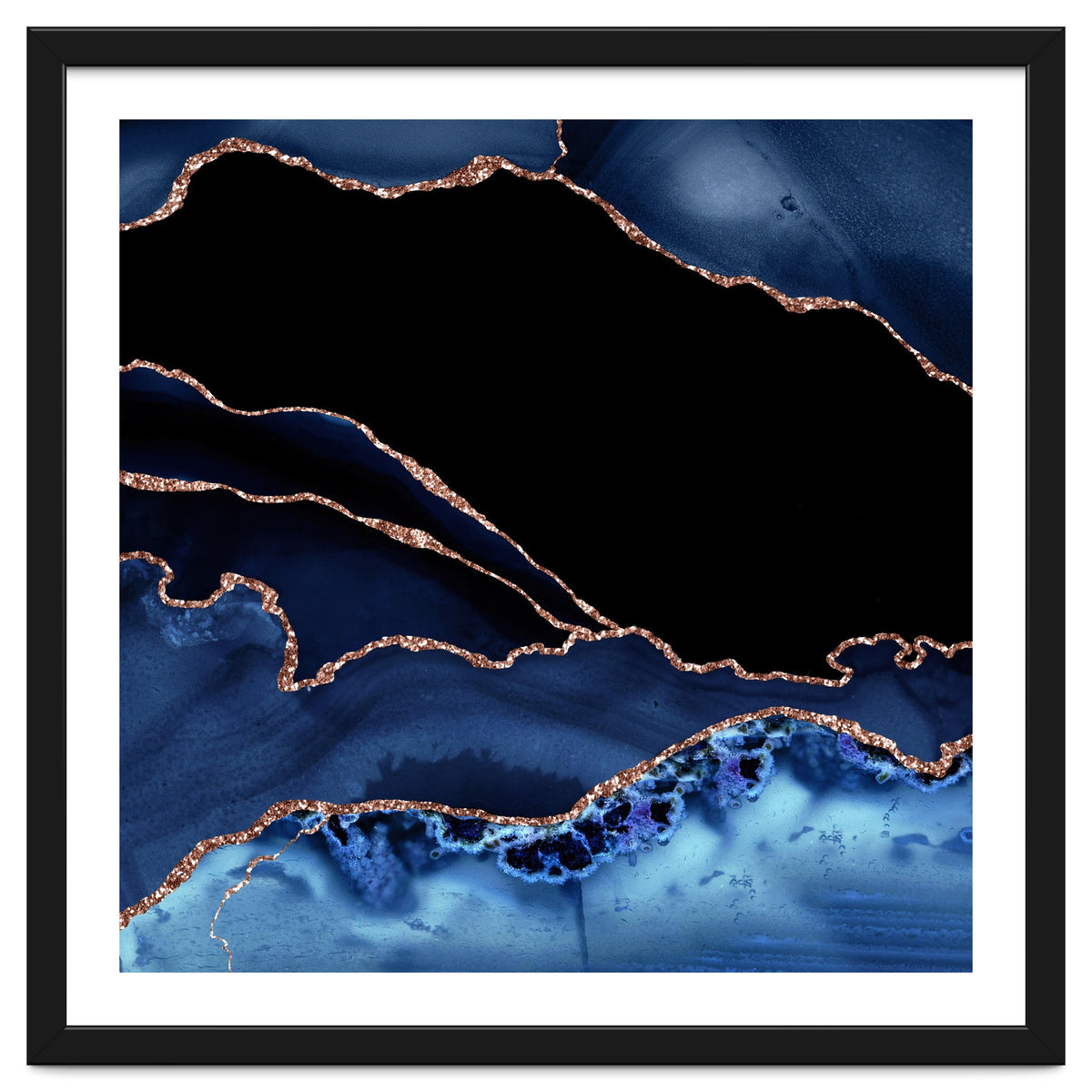 Navy & Rose Gold Agate Texture 14