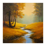 Golden Autumn Forest Path with Winding Creek (Print Only) thumbnail