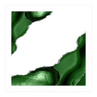 Green & Silver Agate Texture 16  (Print Only)