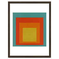 JOSEF ALBERS - HOMAGE TO THE SQUARE GREEN RED YELLOW ORANGE