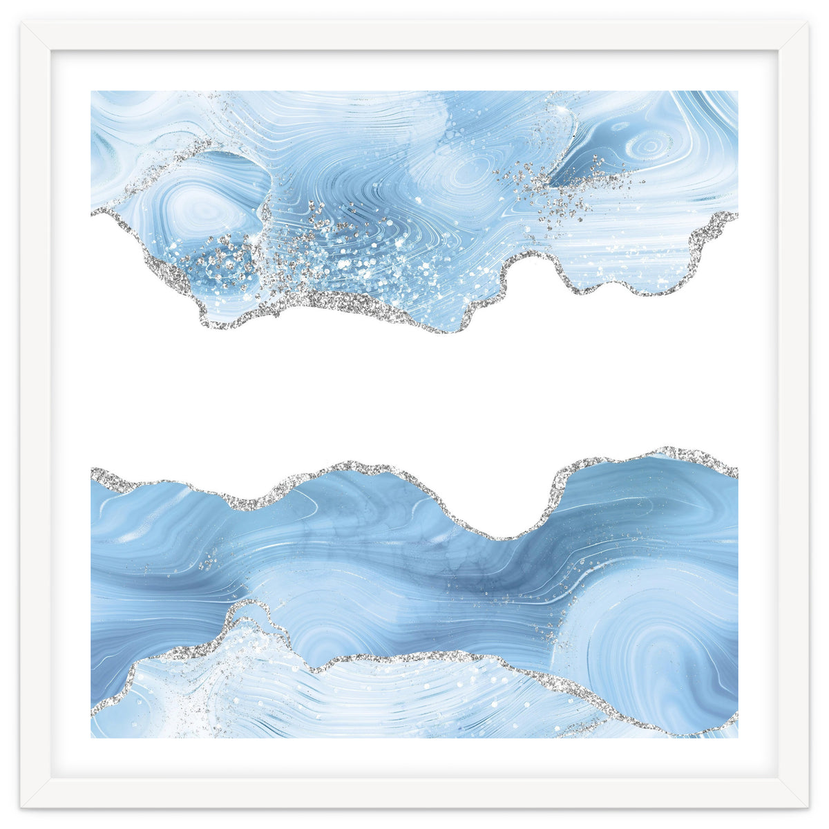 Blue & Silver Agate Glitter Texture 07