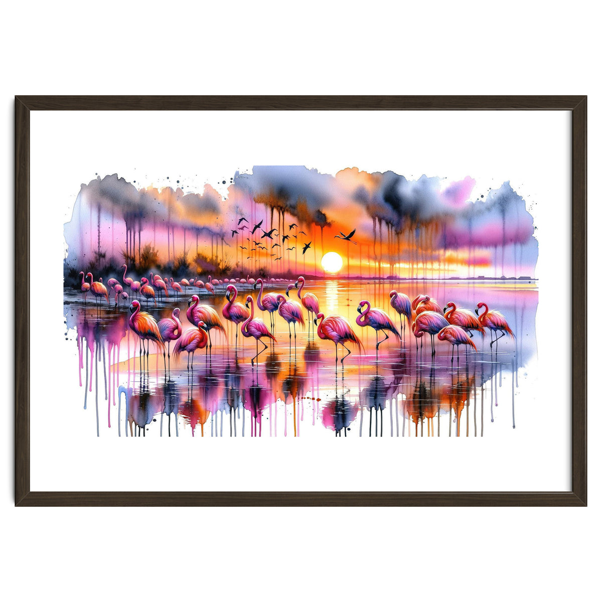 Flamingo Sunset On The Coast