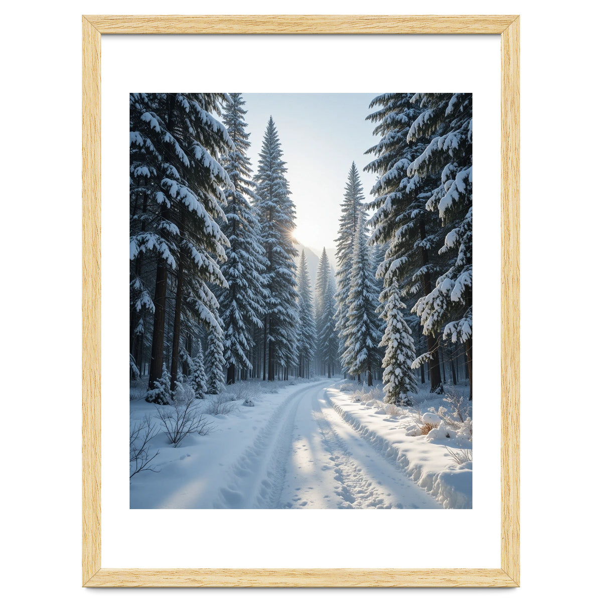 Serene Winter Wonderland Forest Road