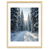 Serene Winter Wonderland Forest Road