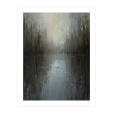 Ethereal Rainy Lake Forest Oil Painting (Print Only) thumbnail