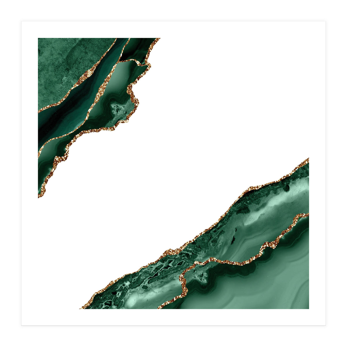 Emerald & Gold Agate Texture 13 (Print Only)