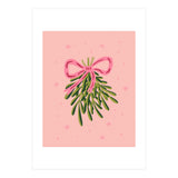 Mistletoe And Pink Bow (Print Only) thumbnail