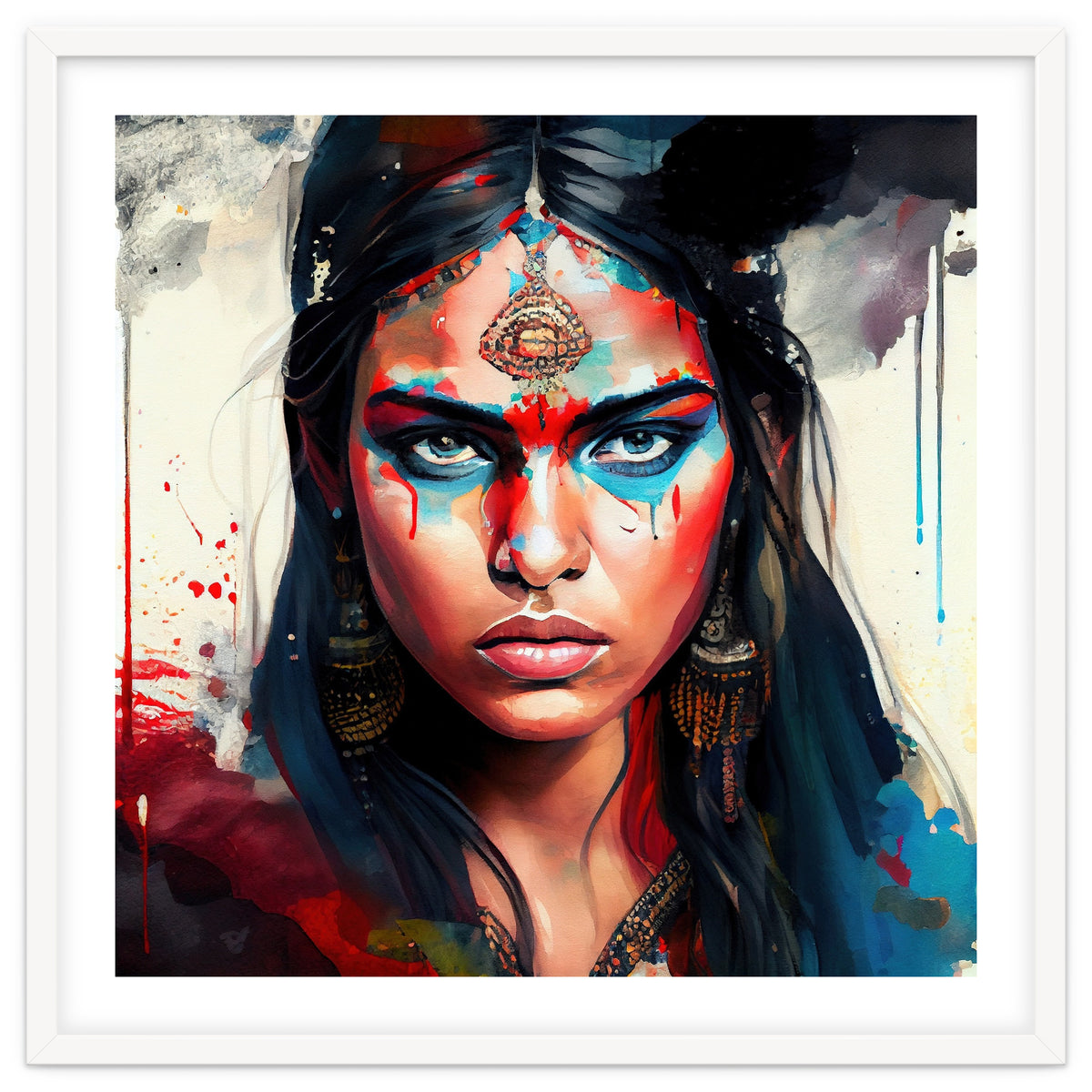 War Paint Hindu Warrior Portrait