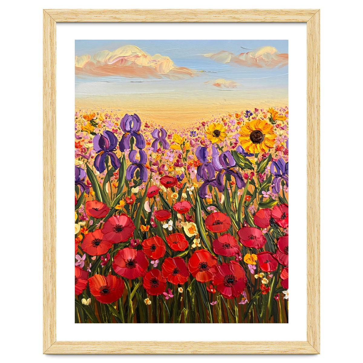 Vibrant Wildflower Field Oil Painting
