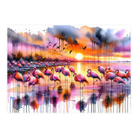 Flamingo Sunset On The Coast (Print Only)