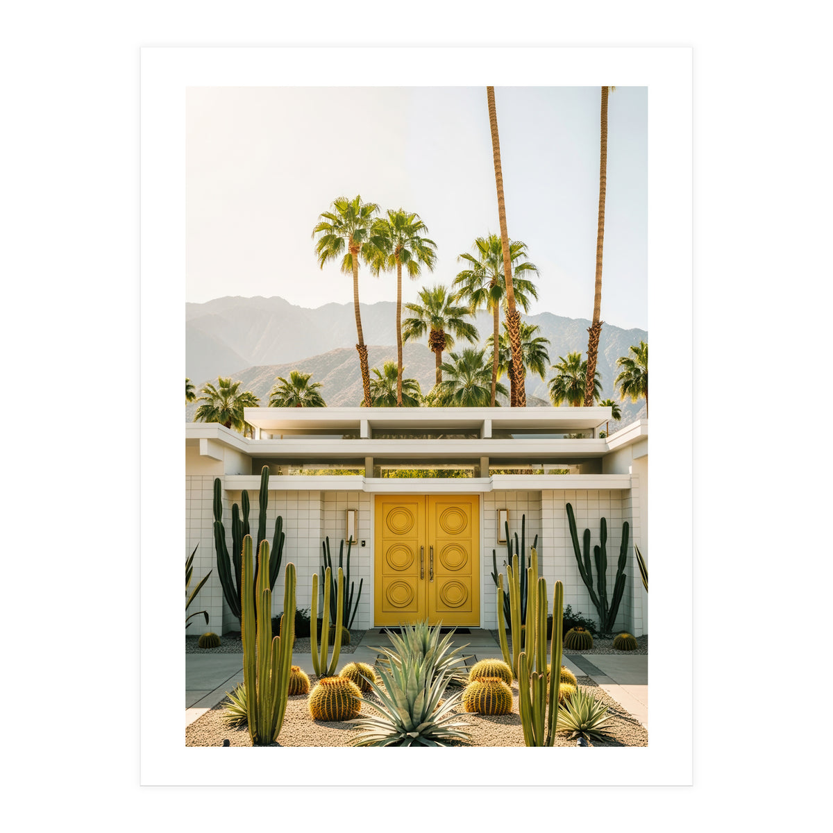 Palm Springs Mid-Century Modern Art, Desert Vibe Architecture, Retro Aesthetic Travel (Print Only)