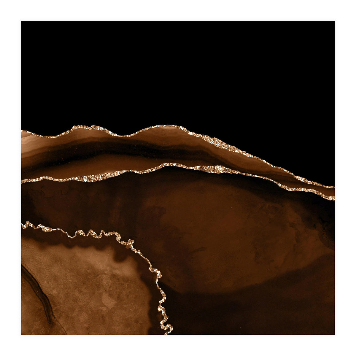 Brown & Gold Agate Texture 05 (Print Only)