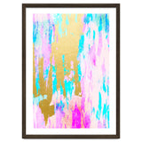 Meraki, Abstract Gold Painting, Colorful Graphic Design, Golden Pink Blue Eclectic Luxe Illustration thumbnail