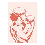 Motherhood, Human Emotion Line Art, Mother Parents Child Baby, Love Care Expression Bohemian Concept (Print Only) thumbnail
