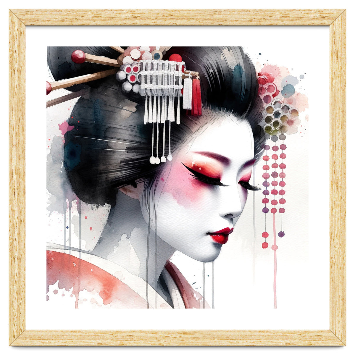 Crimson Kanzashi Modern Geisha