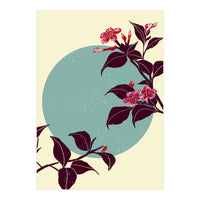 Pink flowers on a blue moon (Print Only)