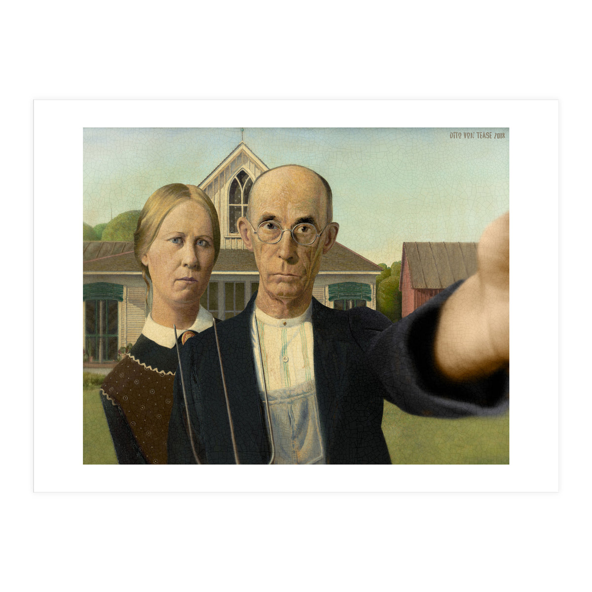 American Gothic - Grant Wood - Selfie (Print Only)