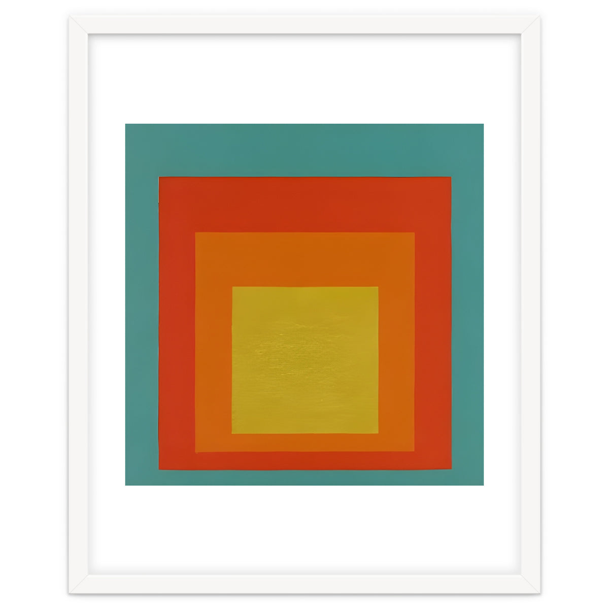 JOSEF ALBERS - HOMAGE TO THE SQUARE GREEN RED YELLOW ORANGE