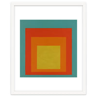 JOSEF ALBERS - HOMAGE TO THE SQUARE GREEN RED YELLOW ORANGE