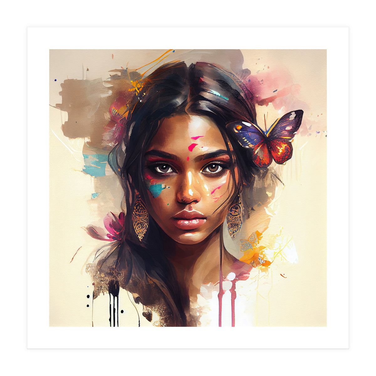 Watercolor Hindu Woman #1 (Print Only)