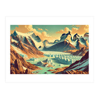 Vintage Argentina, Patagonia Glaciers Poster (Print Only)