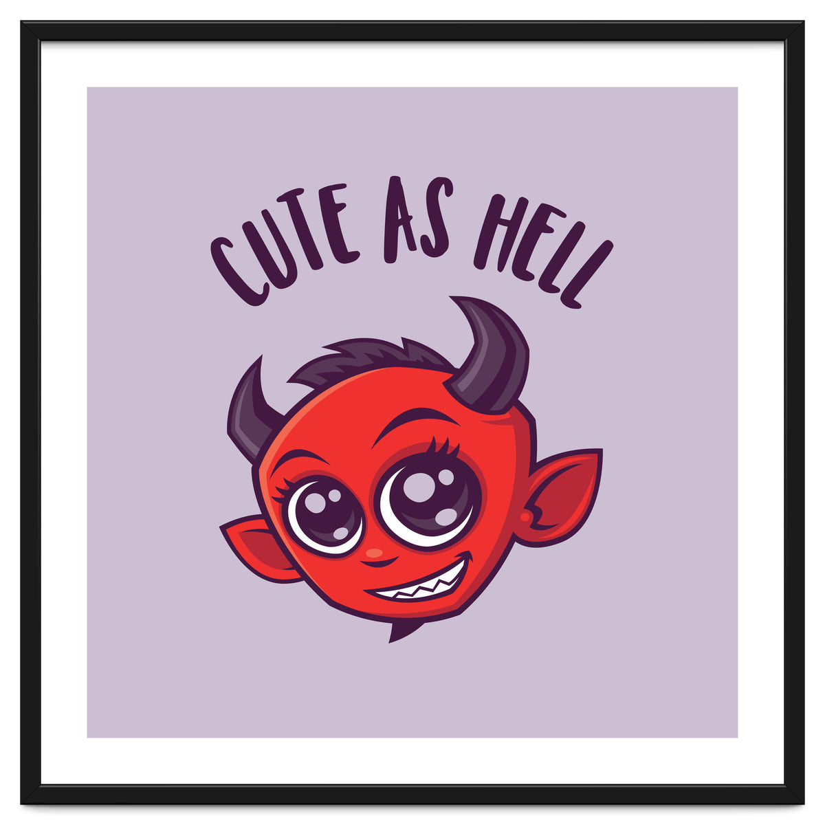 Cute as Hell Devil with Dark Text