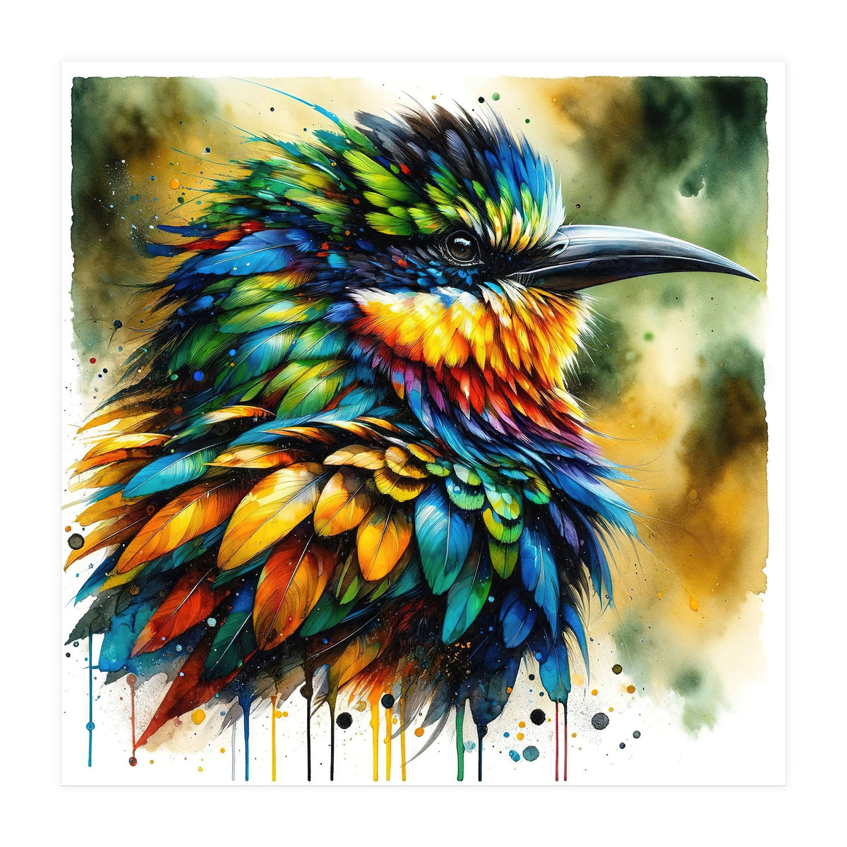 Vibrant Tropical Bird Portrait (Print Only)