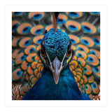 Close Up Peacock Head And Eye With Feathers (Print Only) thumbnail