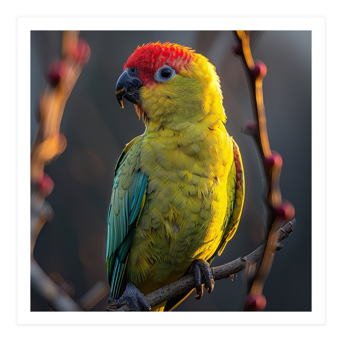 Close Up Of A Colorful Jenday Conure  (Print Only)